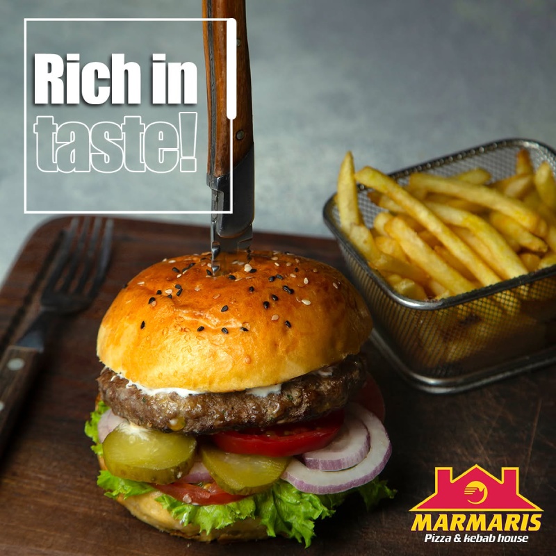 Burgers served at Marmaris Pizza and Kebab House in Fraserburgh!