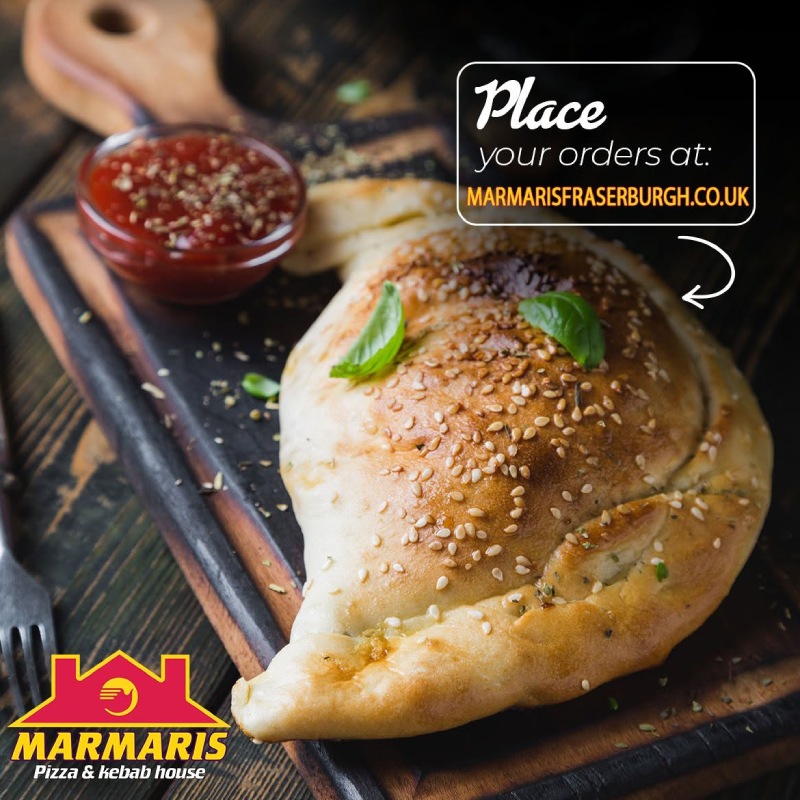 Calzones served at Marmaris Pizza and Kebab House in Fraserburgh!